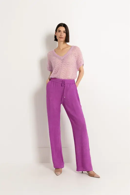 Wijde pull-on pantalon