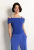 Off-shoulder rib top