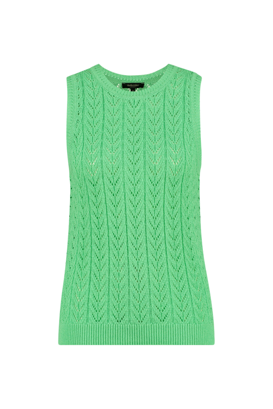 Mouwloze gebreide top