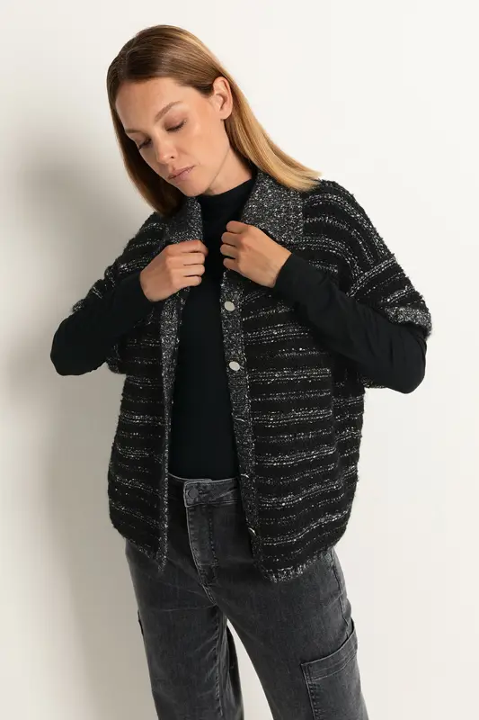 Gebreid gilet tweedlook