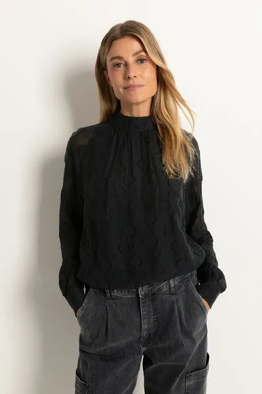 Blouse met stippenstructuur