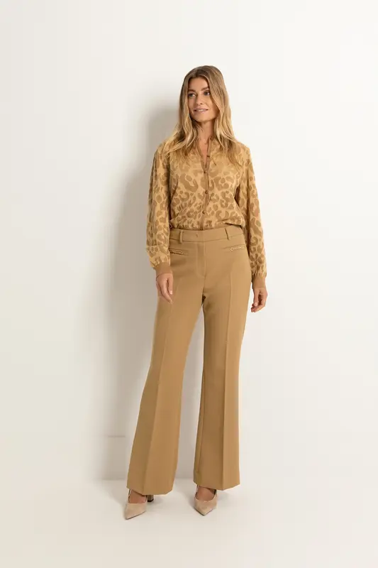 Flared pantalon twill