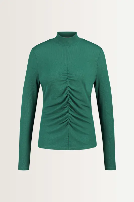 Turtleneck top met rimpeldetails