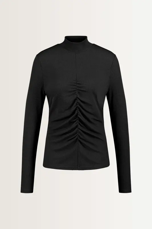 Turtleneck top met rimpeldetails