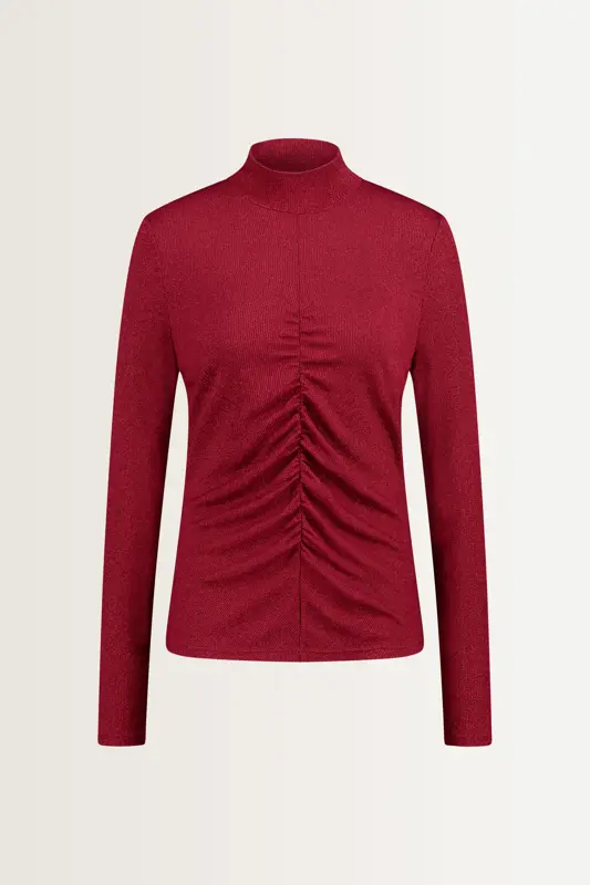 Turtleneck top met rimpeldetails