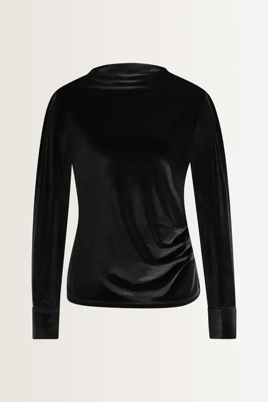 Fluwelen gedrapeerde hals top