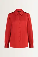 Blouse met glanzende satijnweving