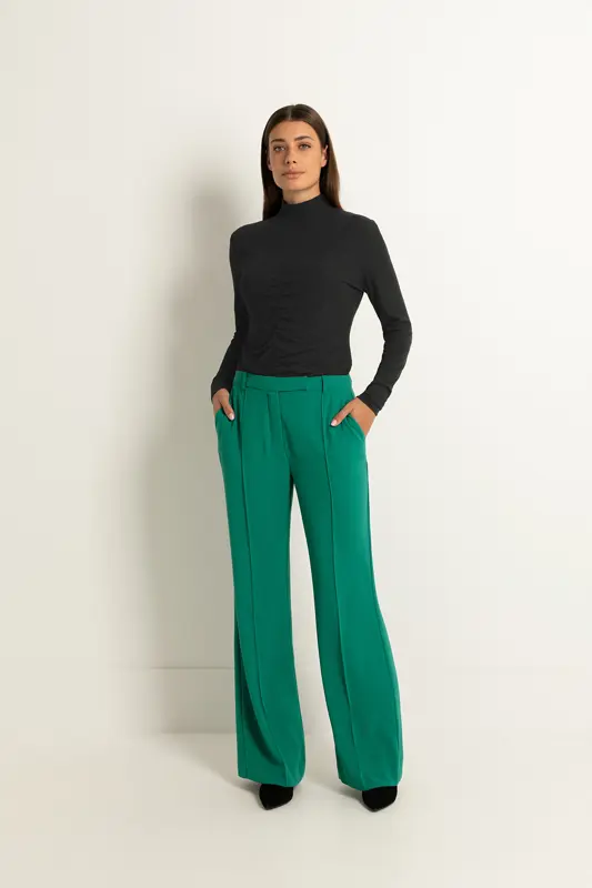 Wijde pantalon met persvouwen