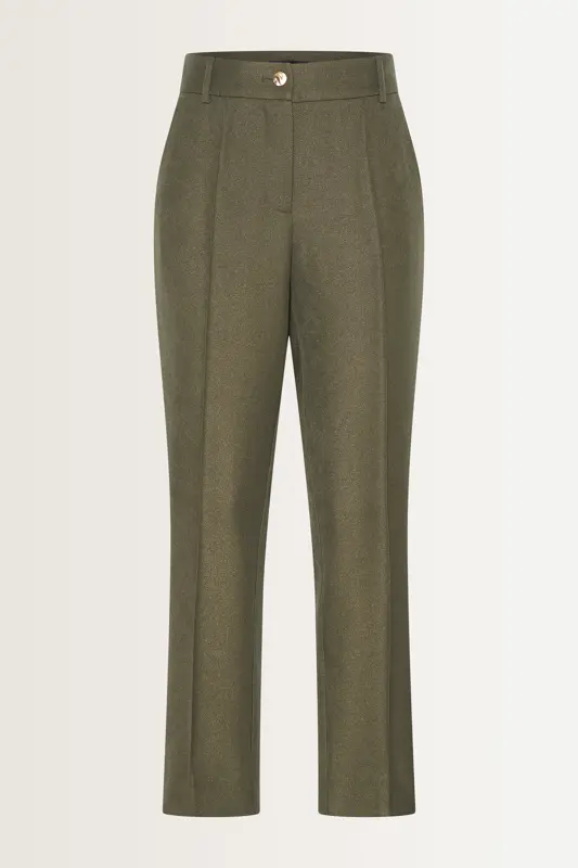 Gemêleerde pantalon met rechte pijpen