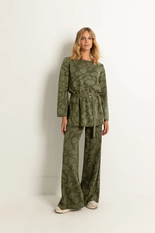 Gebreide broek met jacquardstructuur