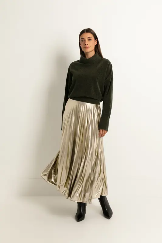 Plissérok met metallic glans