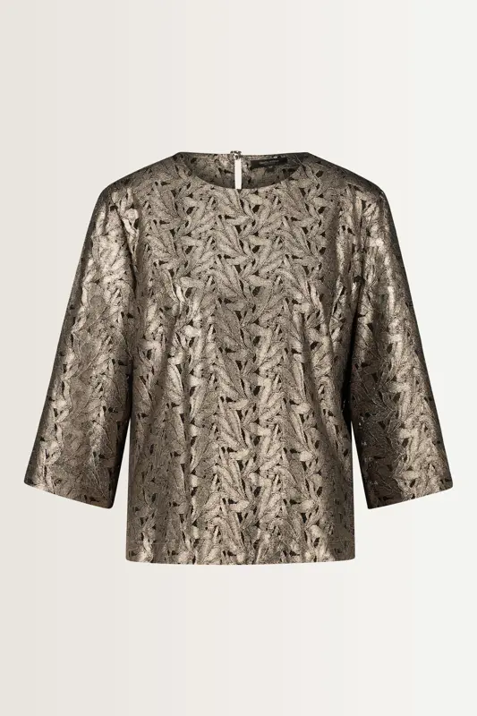Metallic jacquard top