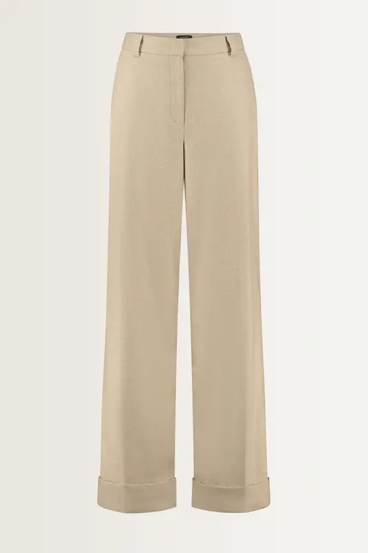 Stretch pantalon met omslag