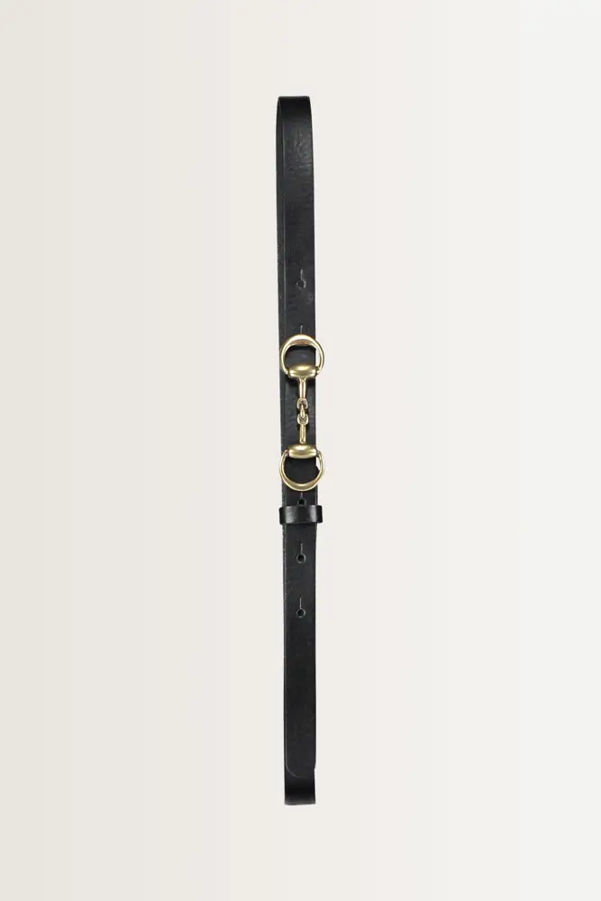Smalle riem met goudkleurige bit-gesp