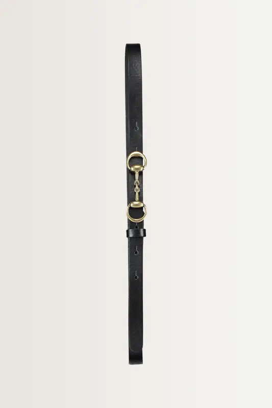 Smalle riem met goudkleurige bit-gesp
