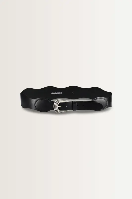 Leren riem met golvend patroon