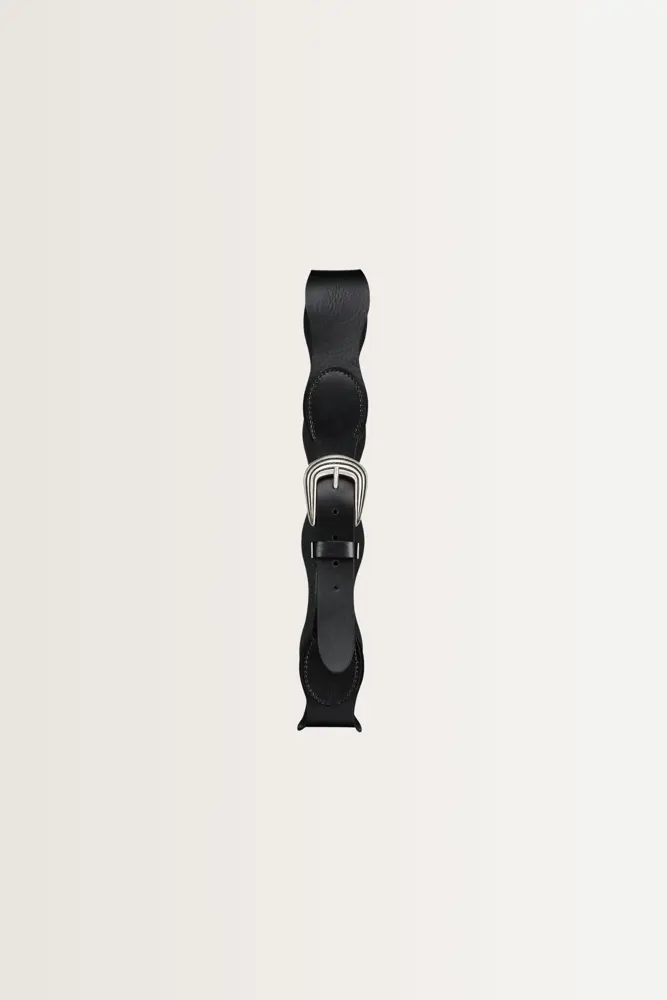 Leren riem met golvend patroon