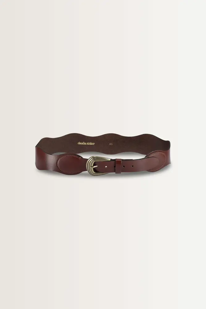 Leren riem met golvend patroon