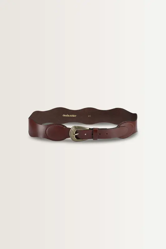 Leren riem met golvend patroon