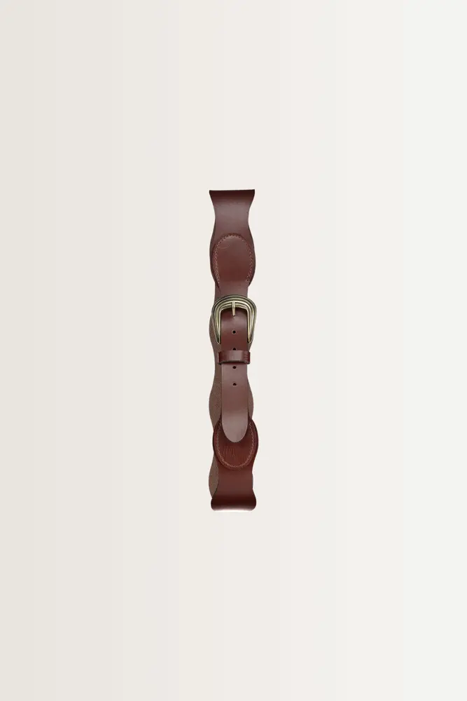 Leren riem met golvend patroon