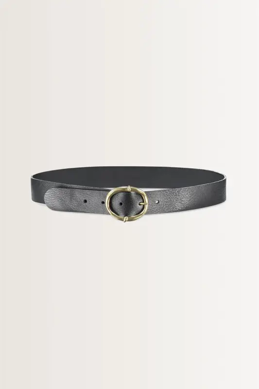 Leren riem met ovale gesp