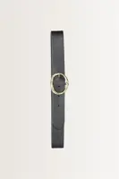 Leren riem met ovale gesp