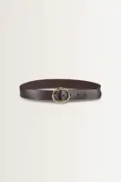Leren riem met ovale gesp