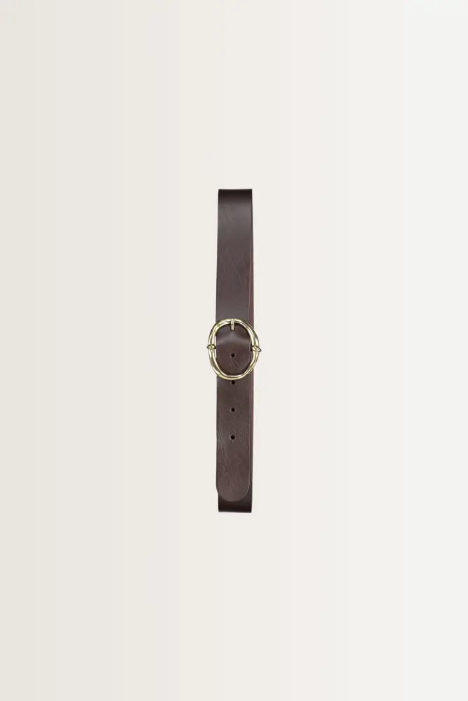 Leren riem met ovale gesp