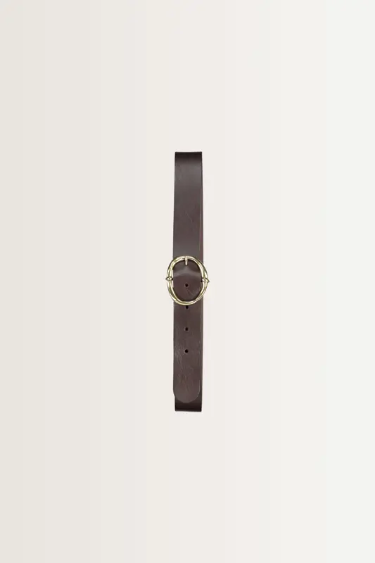 Leren riem met ovale gesp