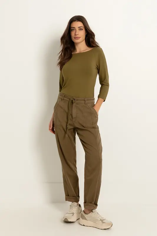Denim broek met utility-details