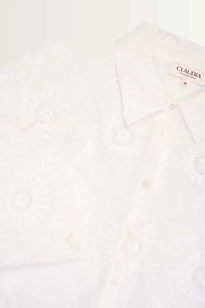 Geborduurde katoenen blouse