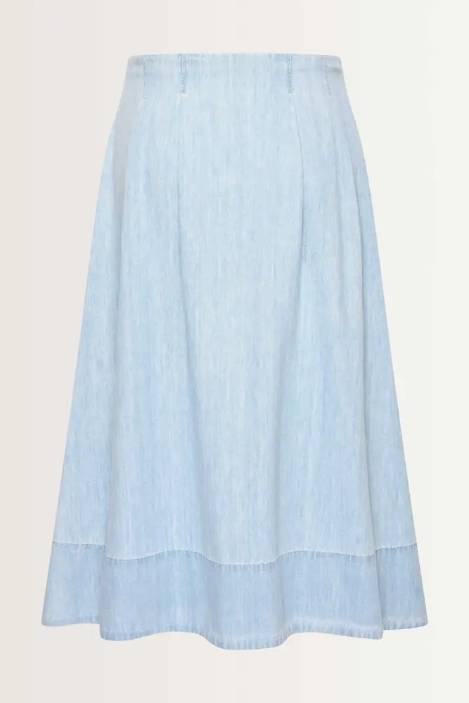 Denim rok met strikceintuur