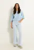 Bleached flared jeans mid-rise taille