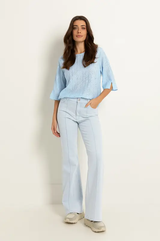 Bleached flared jeans mid-rise taille
