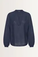 Jacquard blouse met mao-kraag