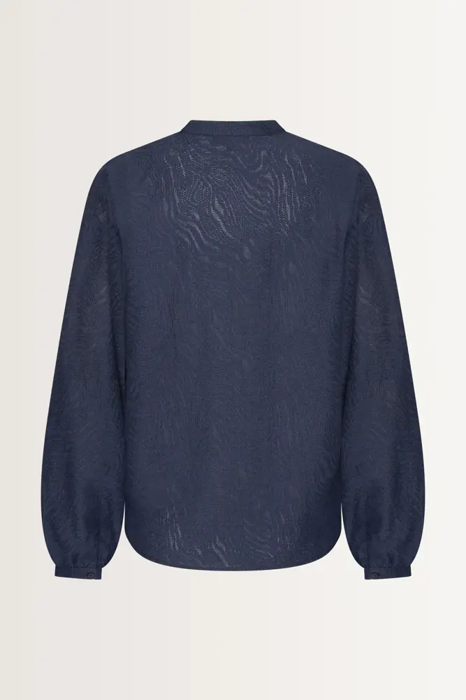 Jacquard blouse met mao-kraag