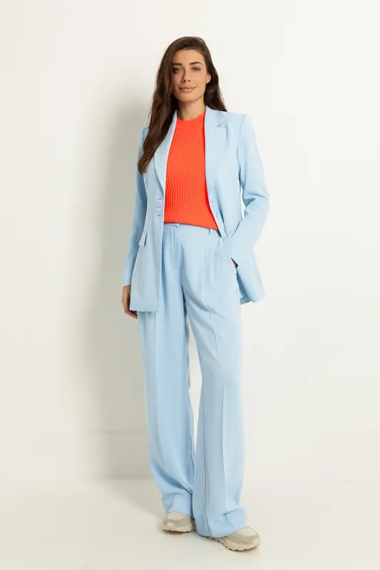 Wijde pantalon met plooidetails