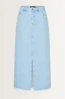 Lange denimrok rafelzoom