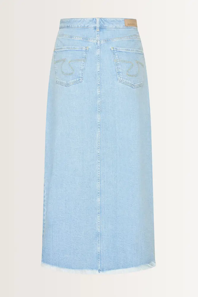 Lange denimrok rafelzoom