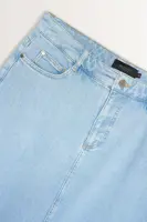 Lange denimrok rafelzoom