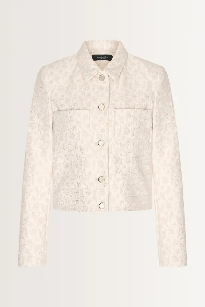 Cropped jacquard blazer