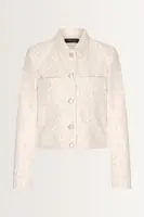 Cropped jacquard blazer