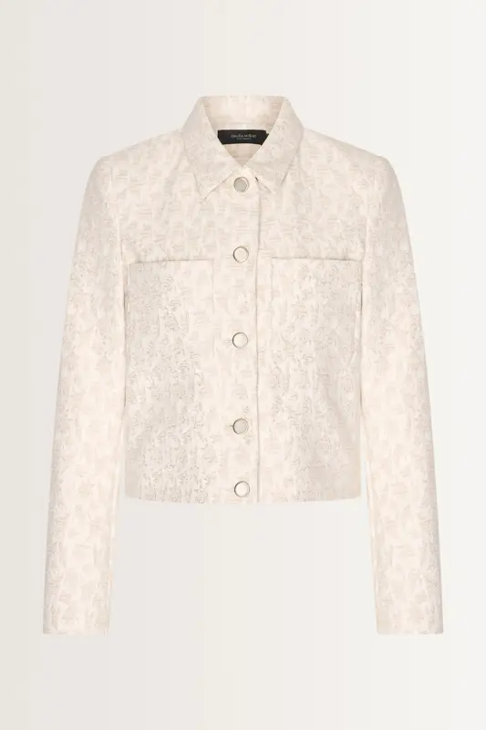 Cropped jacquard blazer
