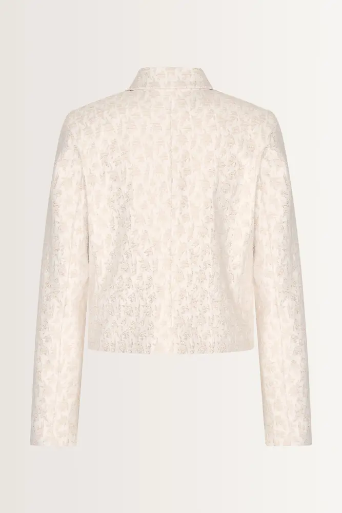 Cropped jacquard blazer