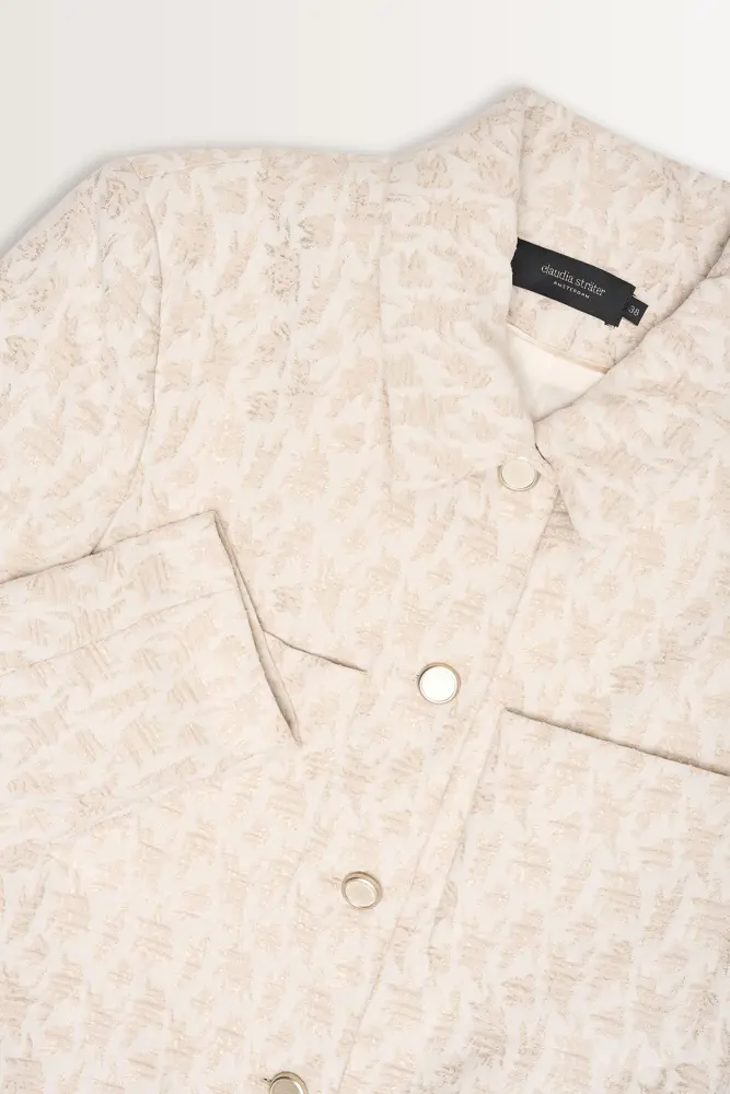 Cropped jacquard blazer