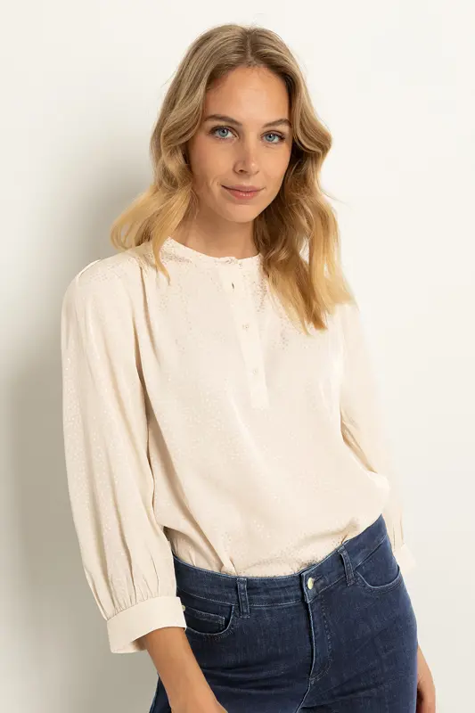 Blouse jacquard stippen