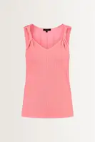 Ribgebreide top met gedraaide bandjes