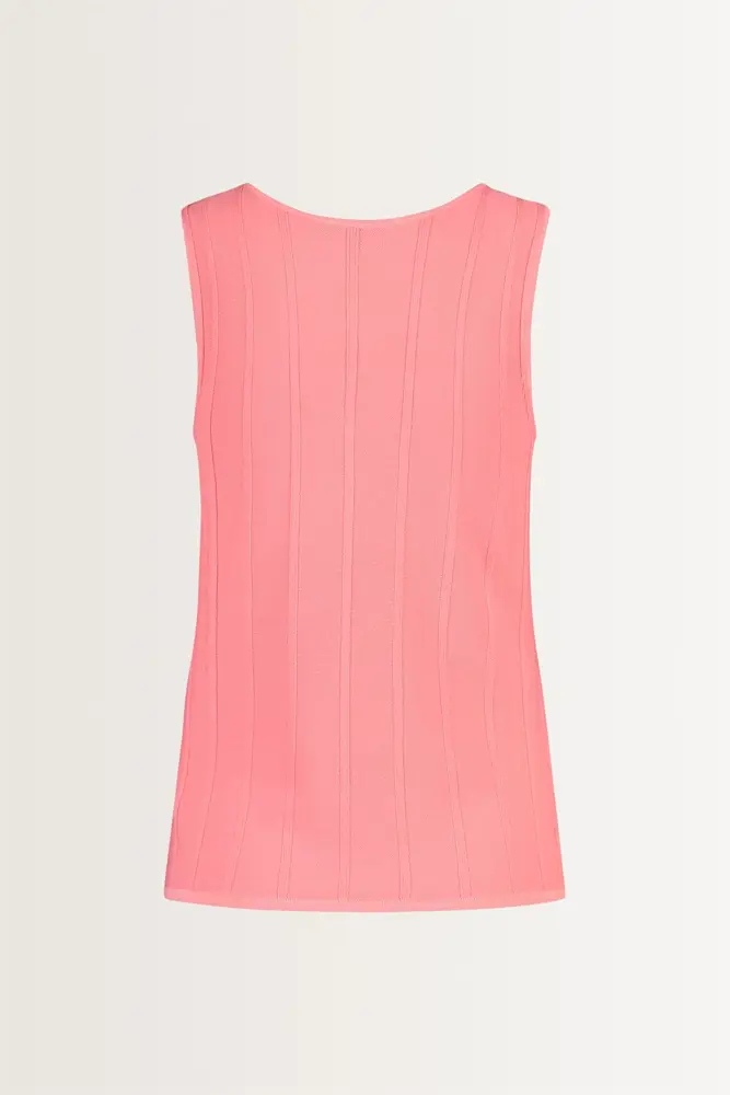 Ribgebreide top met gedraaide bandjes