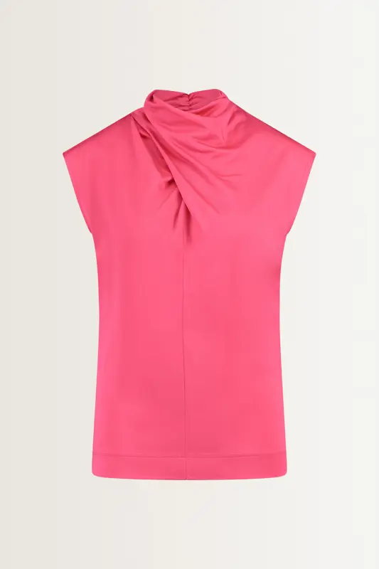 Viscosemix top met plooidetail
