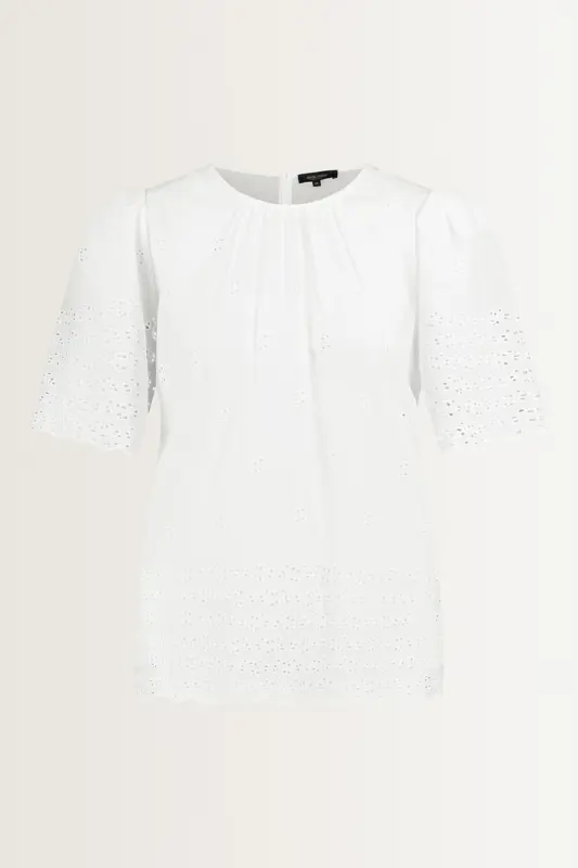 Katoenen blouse met broderie